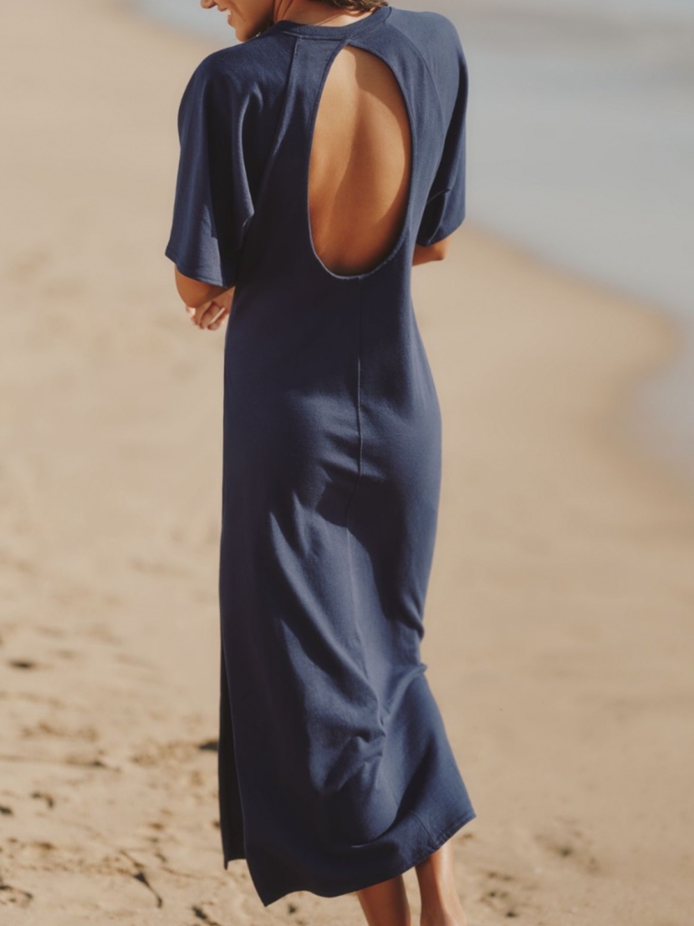 Celandine -Anthropologie maxi  T-shirt dress sz 1X NWT navy blue casual chic